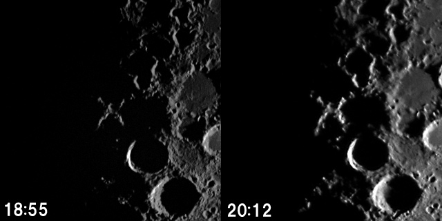 月面Xの時間変化