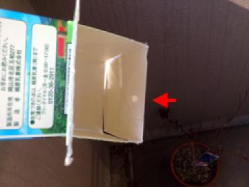 牛乳パックの底の内側に丸い太陽の形が見えたもの
