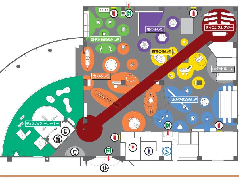 3階「身のまわりの科学」のフロアマップ