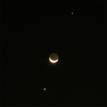 金星と月と木星
