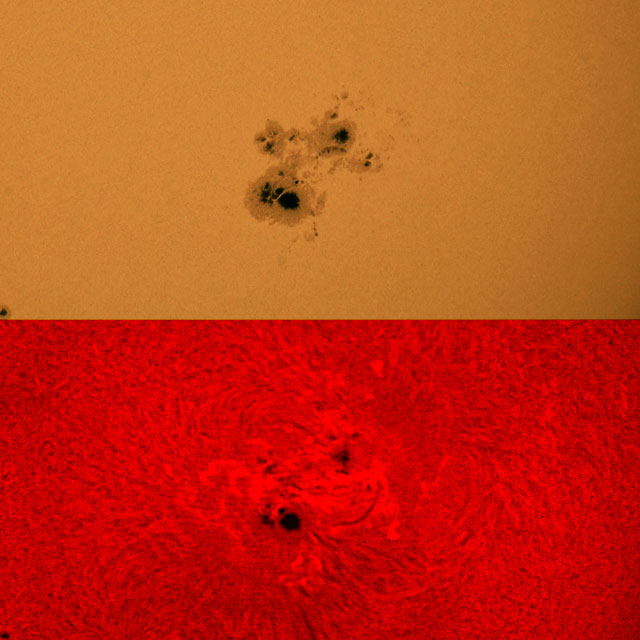 Hα像と白色像の太陽の違い