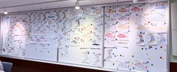 なるほど漢字展用のぬり絵コーナー