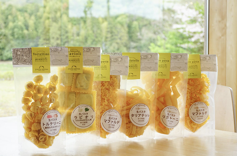 自社栽培の米を使った米粉の生パスタ