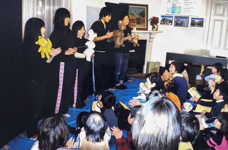 学生時代におこなったボランティア活動のようす