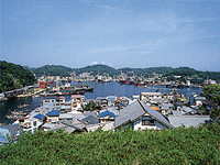 家島本島宮地区（宮浦夜泊）から見た風景