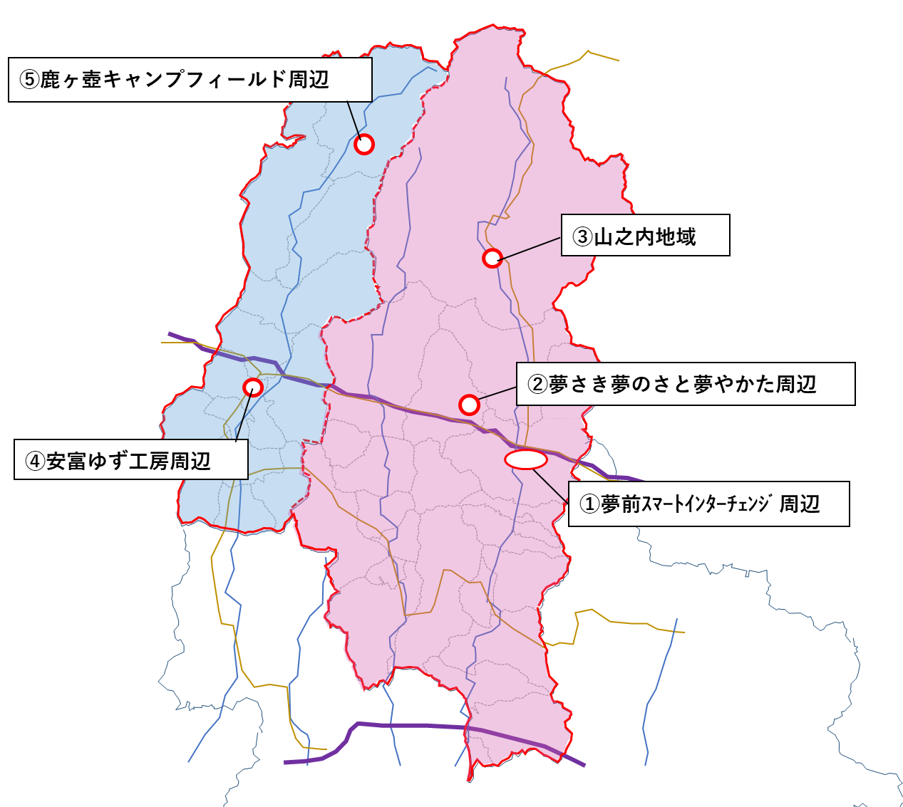 拠点施設の位置図