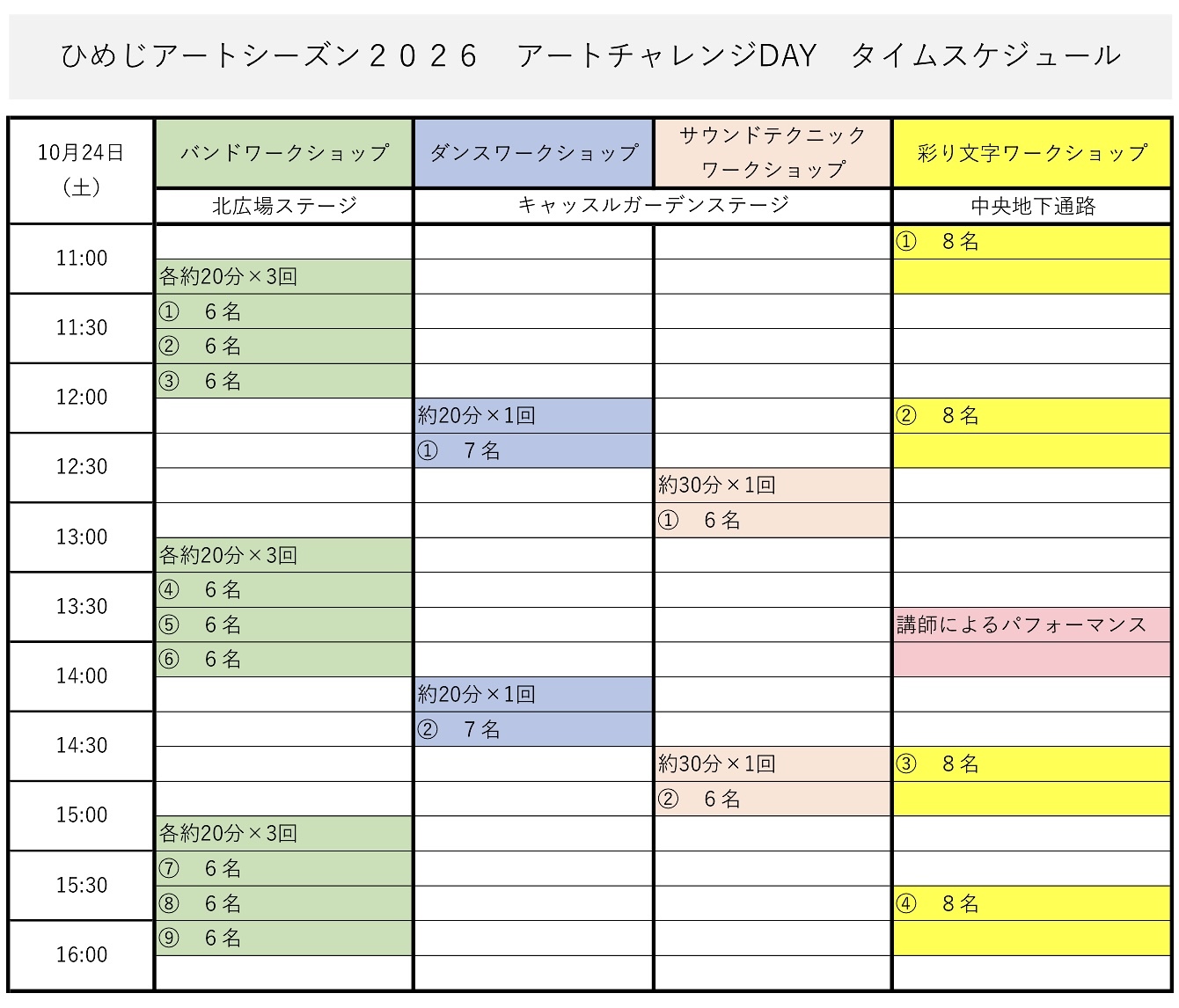 イベントタイムスケジュール