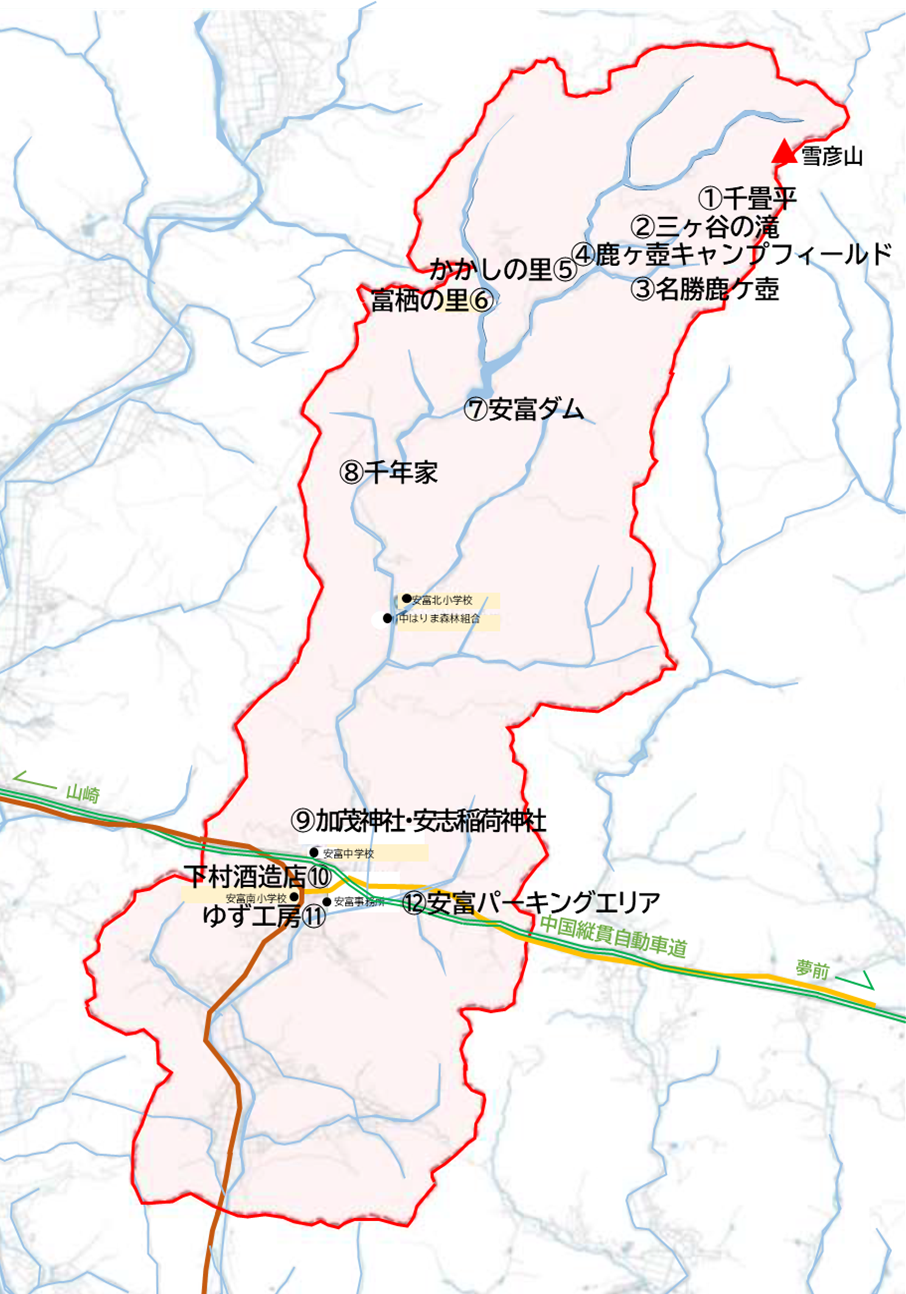 安富地域の地図