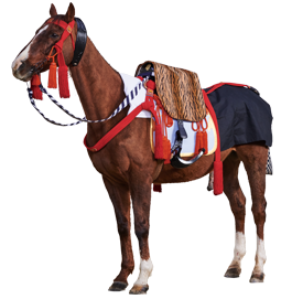 虎皮の鞍覆を使った御召馬のイメージ