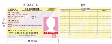 新様式の特別永住者証明書