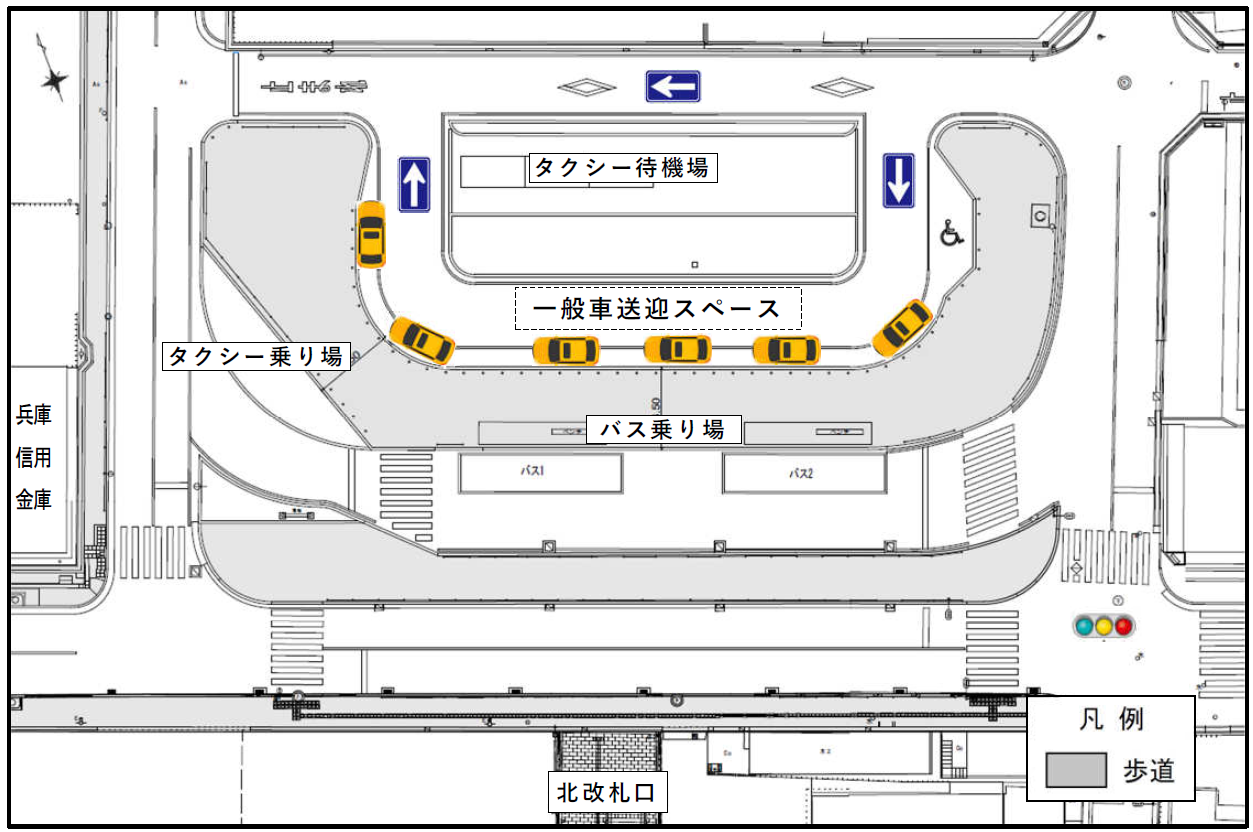 山陽電鉄飾磨駅の計画平面図