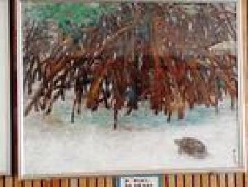 絵画：青田賢蔵作　南の島で