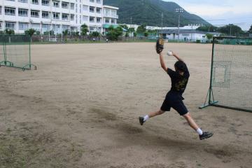 一人でピッチング