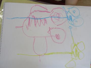 3歳児のトンボの絵