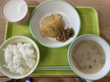 家島のシズを使った天ぷらが提供された日の献立