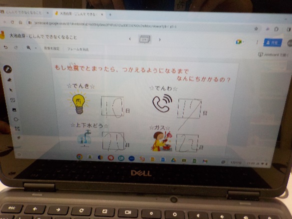 クロームブックの画面