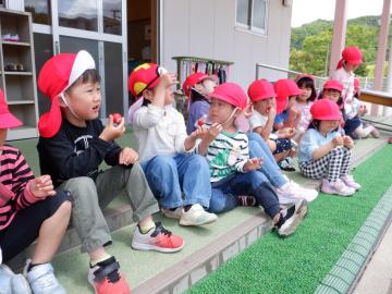 イチゴを食べる幼児
