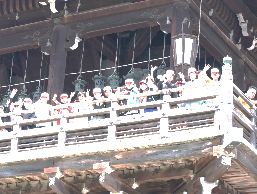 清水の舞台からポーズ