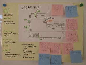 幼児が作った園内の生き物マップ