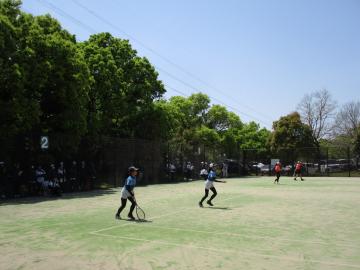 ソフトテニスの試合の様子
