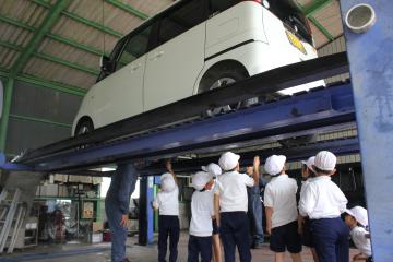 車を下から見ている様子