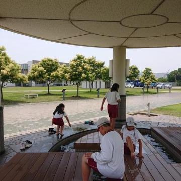 足湯につかりました。