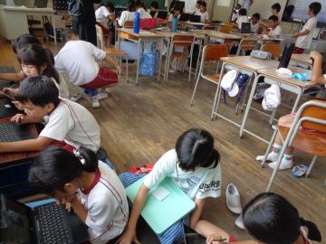 それぞれに分かれて調べ学習をしています