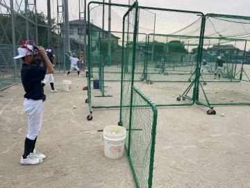 野球部が練習をしているようす