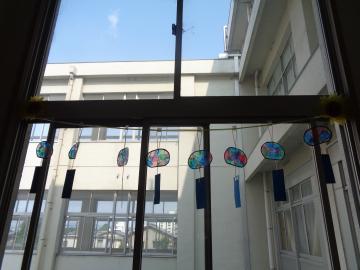 風鈴の向こうに青空が見えます