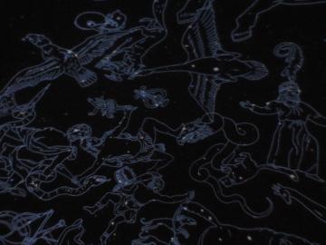 プラネタリウムで星座を見ている写真