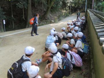 圓教寺会館についた4年生