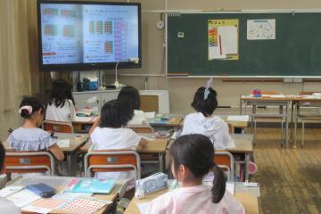 かけ算について学習している様子