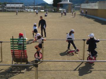 一輪車距離測定のようすその1