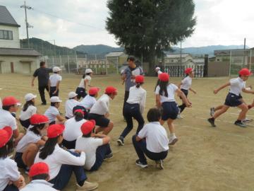 タイヤ引きスタートのようす