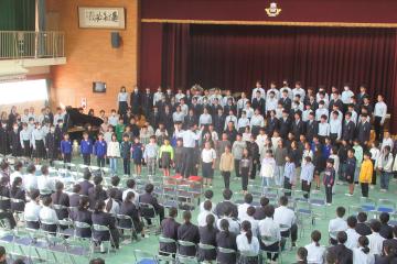 5年生7年生9年生、合同合唱の様子