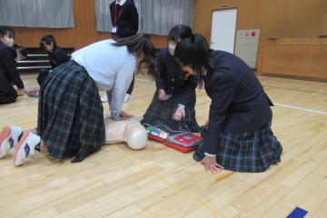 心臓マッサージをしている様子