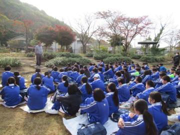 日笠山のじぎく園代表の方の講話