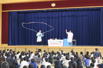 紐が回転しています