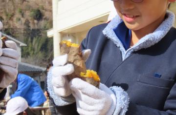 昨年の焼き芋大会の様子