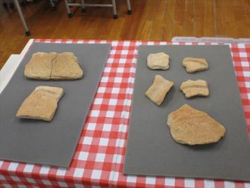 円筒埴輪と朝顔形埴輪の欠片