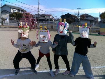 5歳児の鬼を披露しているところ