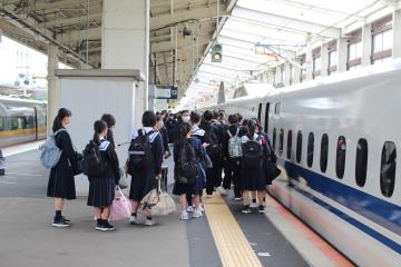 姫路駅で新幹線に乗車