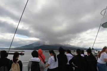 フェリーからの桜島