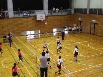 バレーボールの試合に臨む選手の様子