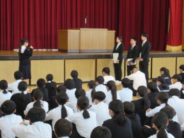 在校生代表による歓迎の挨拶です