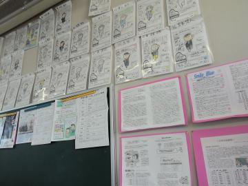 2年6組のクラス掲示のようす