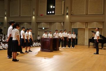 壮行会にて校長激励