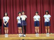 中播総体に向けて決意を述べている様子