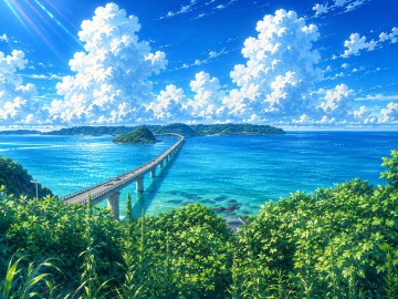 山口県の角島大橋です。