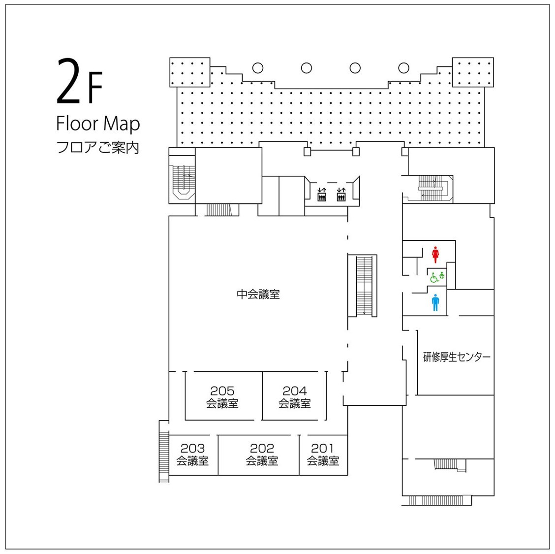 本庁舎北別館2階のフロアマップ図の画像